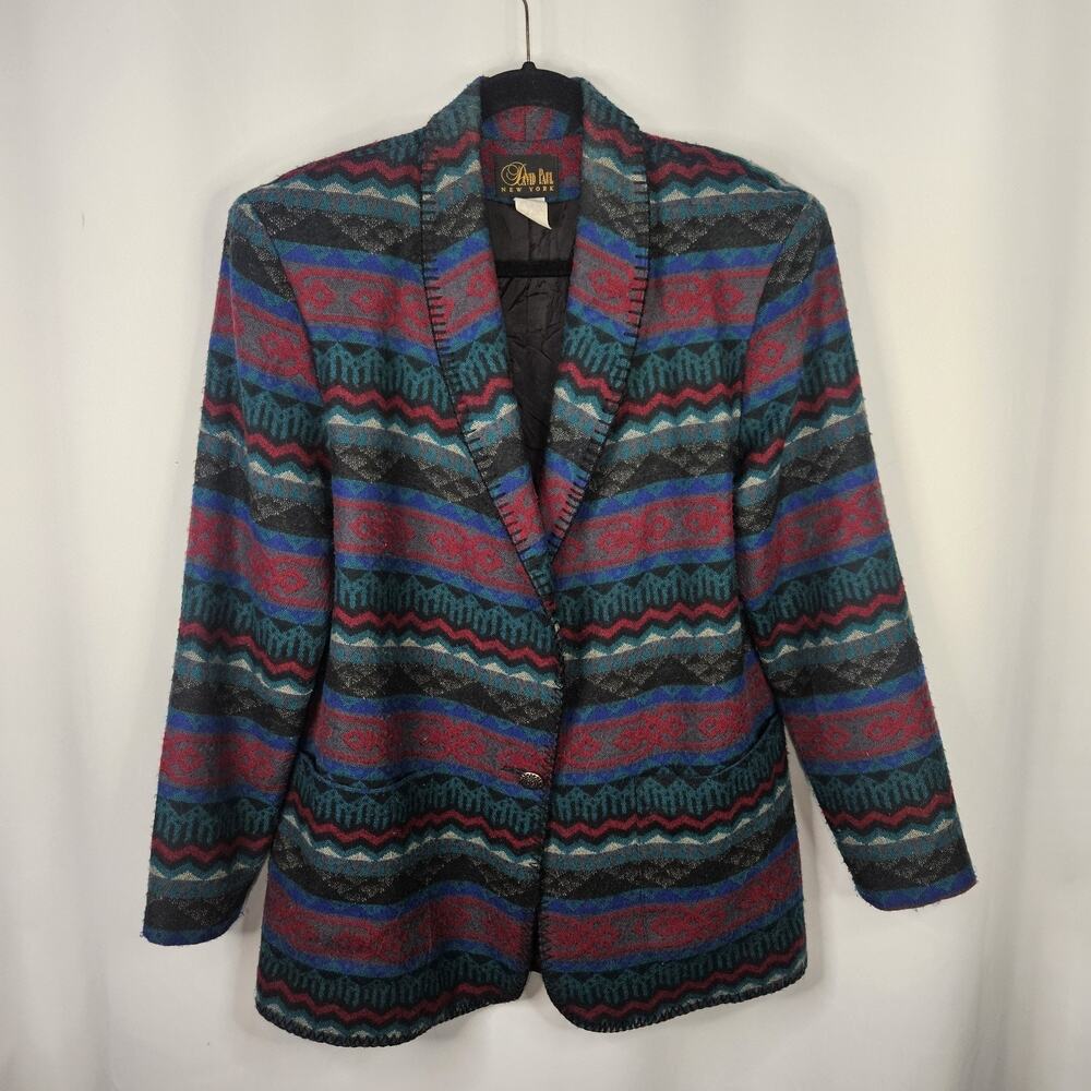VTG David Paul New York Navajo Aztec Southwest Blazer Jacket USA Made Medium